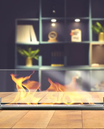 Biopejs Til Indbygning   Bordplade 645x 194x 60 Mm Sort Mat Med Glas