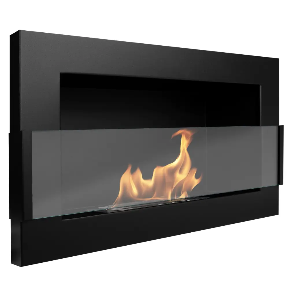 Biopejs Vægophæng 650x400x120 Mm Sort Mat Struktur Med Glas