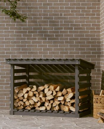 Brændestativ 108x73x79 Cm Massivt Fyrretræ Grå